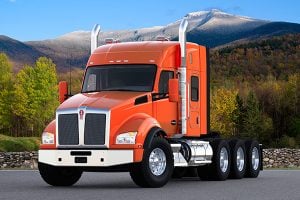 Orange Kenworth 18-Wheeler