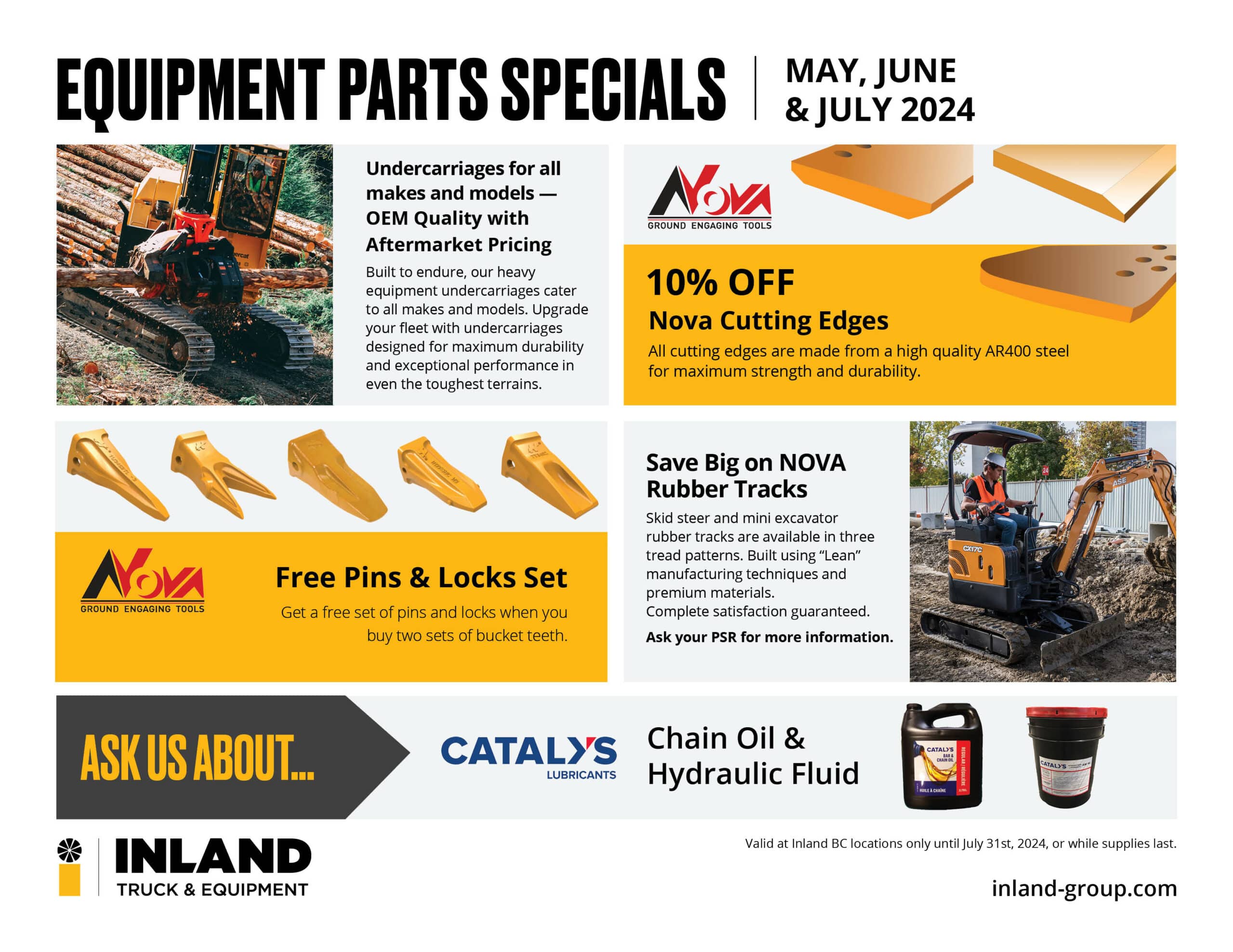 Heavy Equipment Parts Specials Inland Truck & Equipment